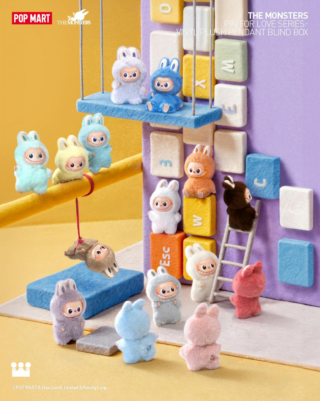THE MONSTERS Pin for Love Series-Vinyl Plush Pendant Blind Box