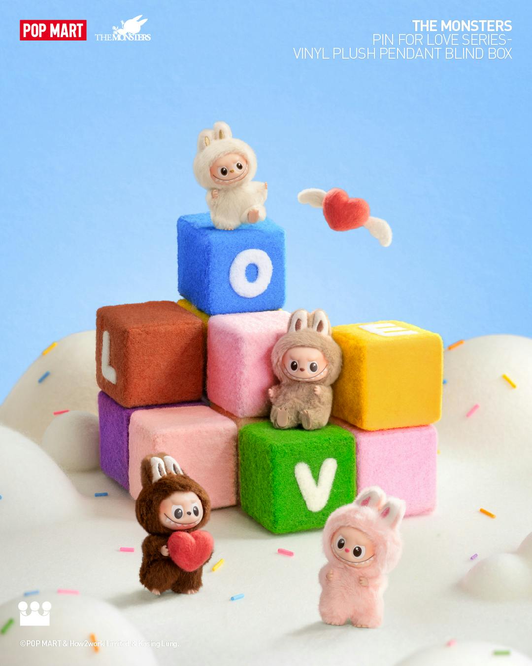 THE MONSTERS Pin for Love Series-Vinyl Plush Pendant Blind Box