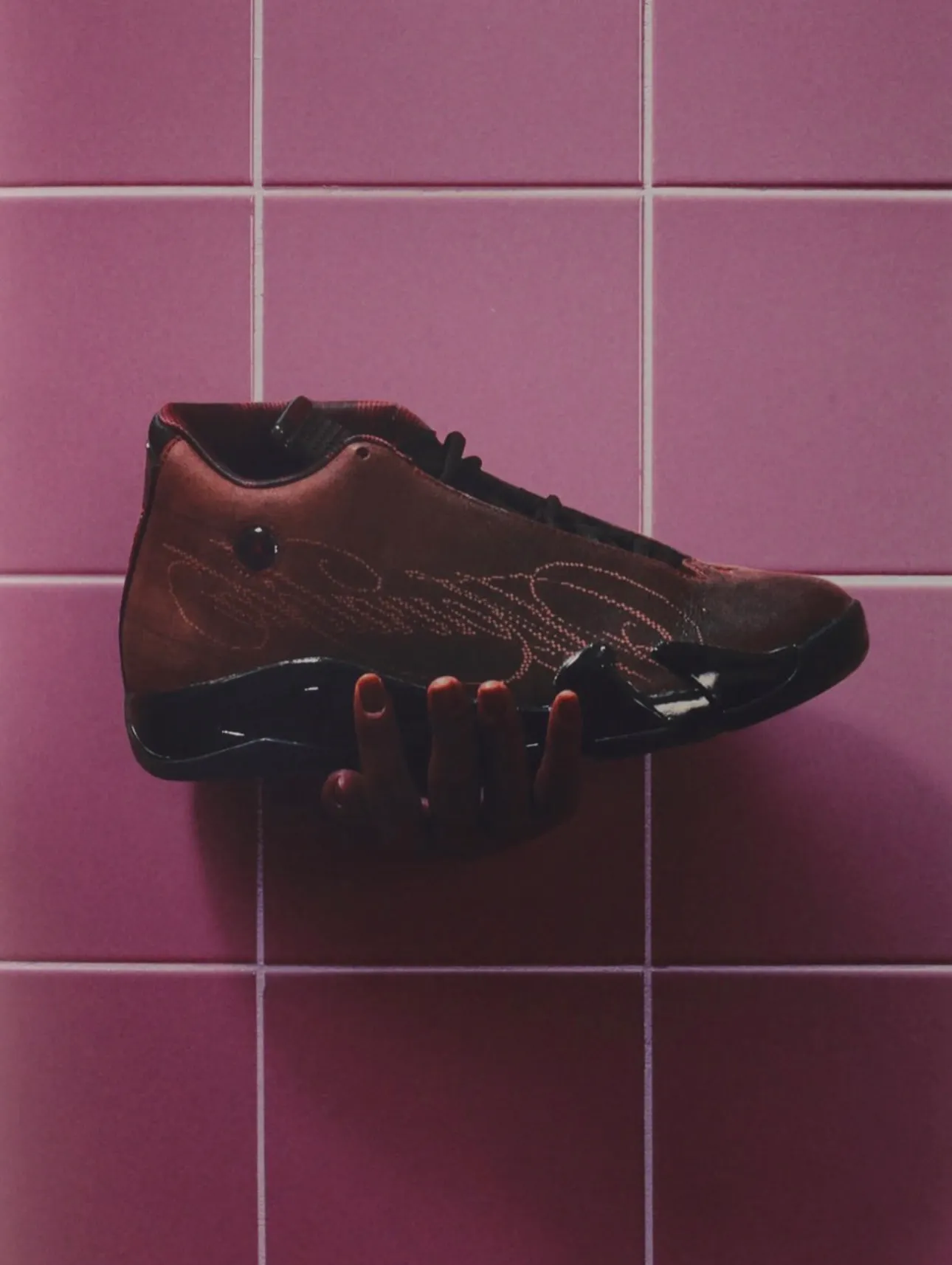 Image of Jordan 14 Retro x Mowalola "Burnt Red"