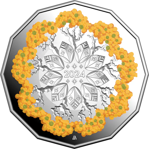 Hero image for 2024 50c Fine Silver Proof Coin - Christmas Festive Florals