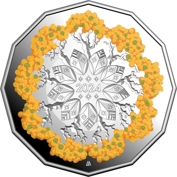 Hero image for 2024 50c Fine Silver Proof Coin - Christmas Festive Florals