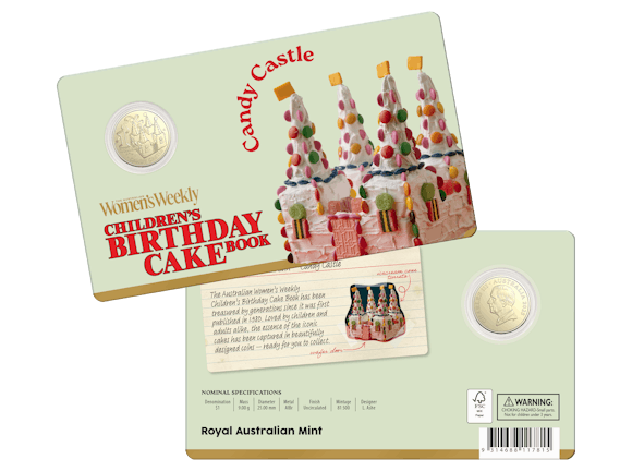 Hero image for 2025 $1 Uncirculated Coin Candy Castle - Australian Woman’s Weekly Children’s Birthday Cake Book