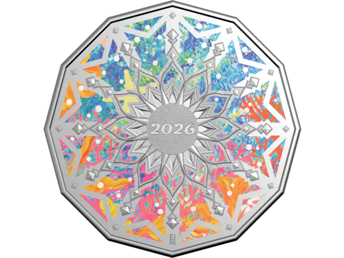 Image of 2026 50c Coloured Uncirculated Coin in Card - Colours of Christmas