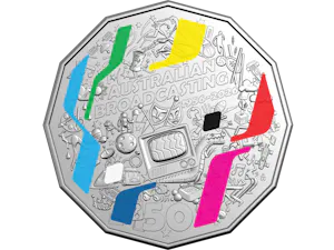 Image of 2026 50c Coloured Uncirculated Coin - 70th Anniversary of Australia’s First Television Broadcast