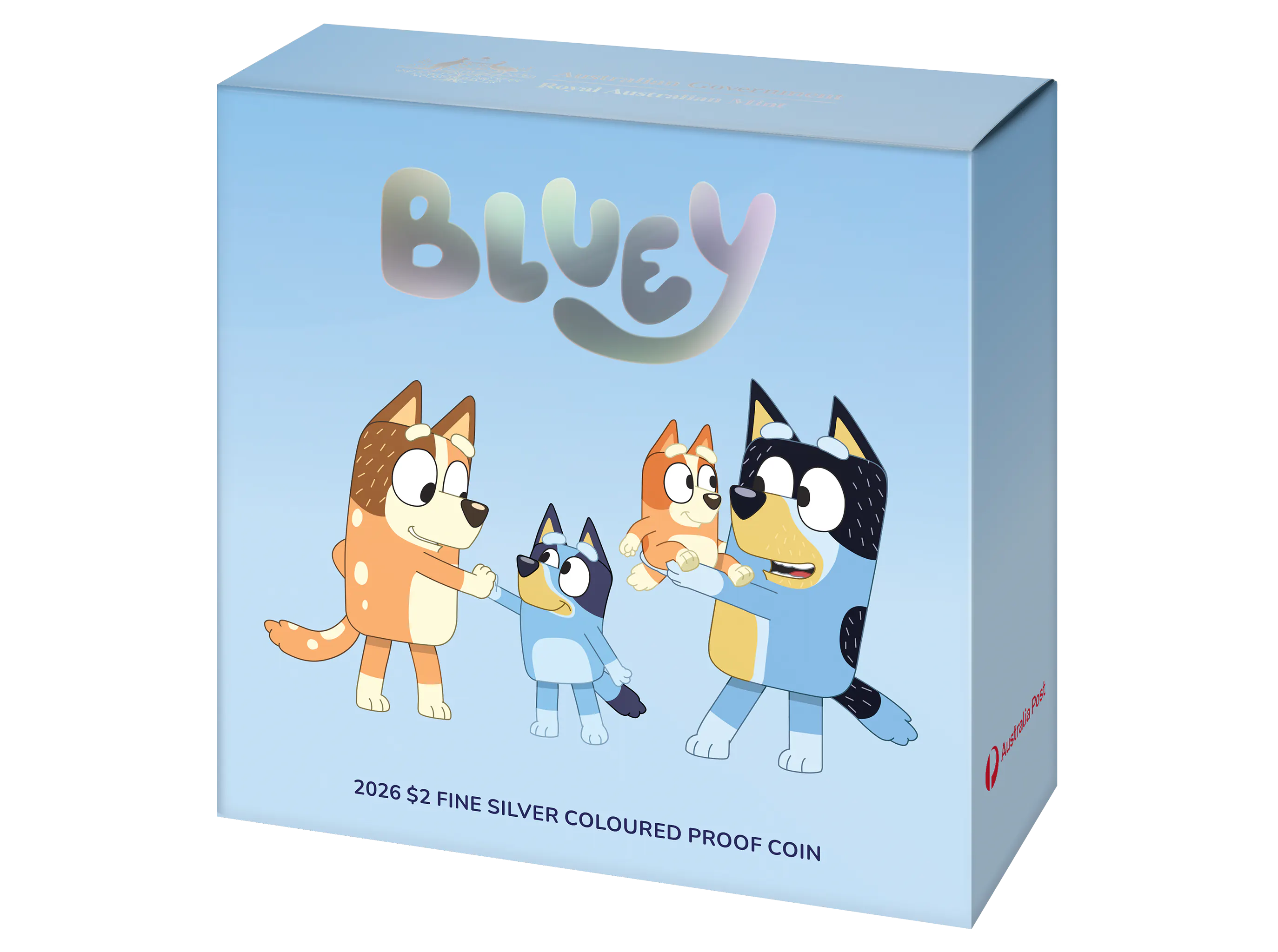 Image of 2026 $2 Coloured Silver Proof Coin – Bluey – The Heeler Family