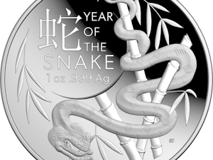 Image of 2025 $5 1 oz Fine Silver Proof Domed Coin - Lunar Series - Year of the Snake
