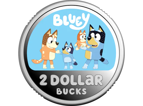 Hero image for 2026 $2 Coloured Silver Proof Coin – Bluey – The Heeler Family