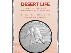 Image of 2024 $1 1 oz Frosted Fine Silver Coin - Kangaroo Series