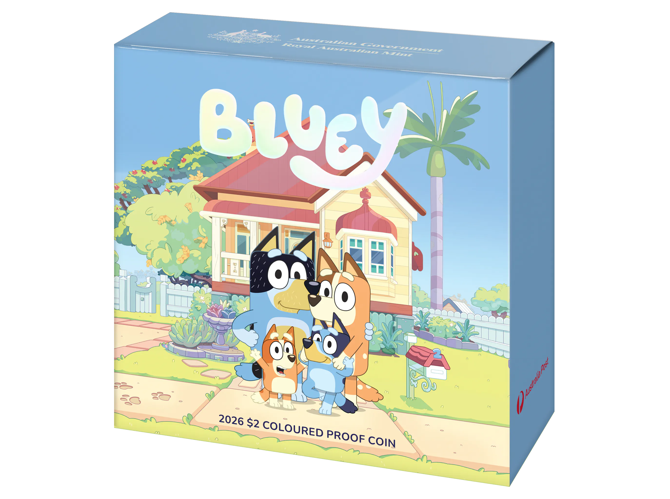 Image of 2026 $2 Coloured Proof Coin – Bluey – The Heeler Family