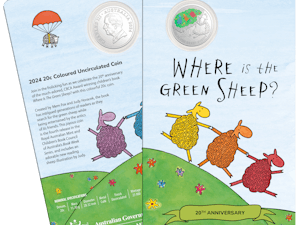 Image of 2024 20c Coloured Uncirculated Coin – 20th Anniversary of Where Is The Green Sheep - Coin in Card