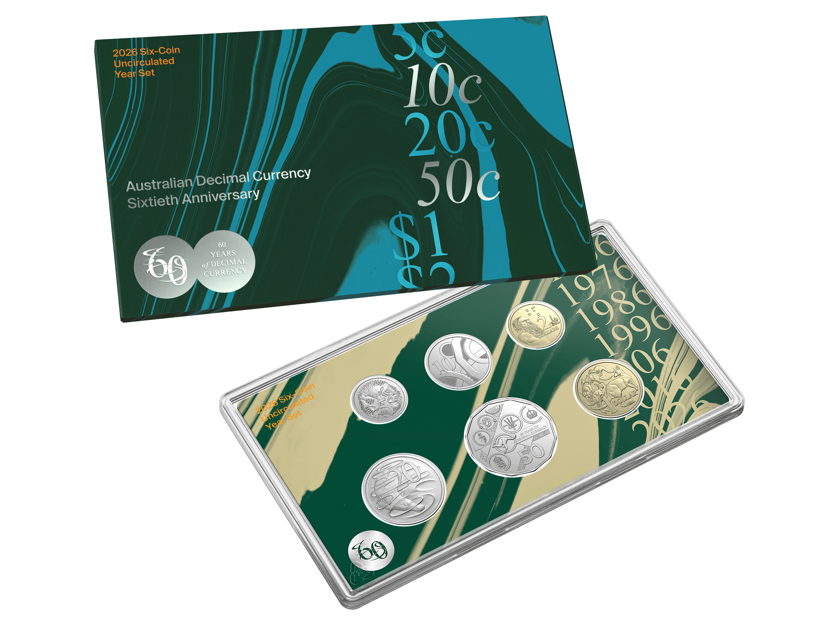 Image of 2026 Six-Coin Uncirculated Year Set – Australian Decimal Currency 60th Anniversary