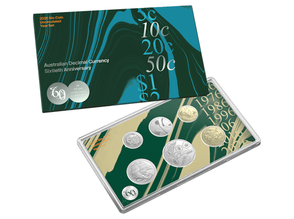 Hero image for 2026 Six-Coin Uncirculated Year Set – Australian Decimal Currency 60th Anniversary