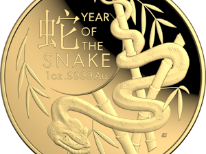 Image of 2025 $100 1 oz Gold Proof Domed Coin - Lunar Series - Year of the Snake