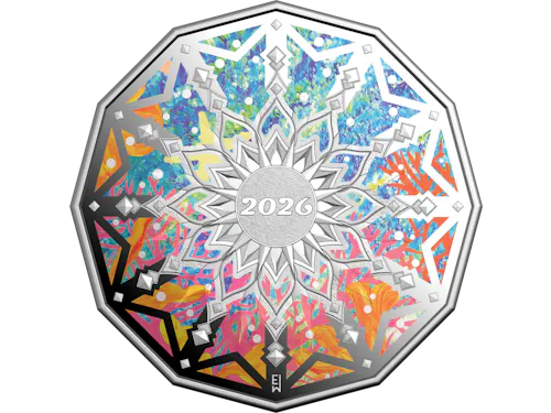 Image of 2026 50c Coloured Silver Proof Coin - Colours of Christmas