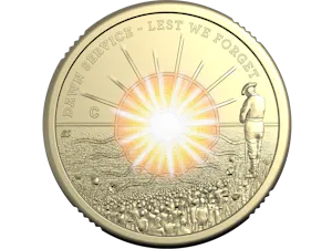 Image of 2026 $2 'C' Mintmark Coloured Uncirculated Coin - Dawn Service