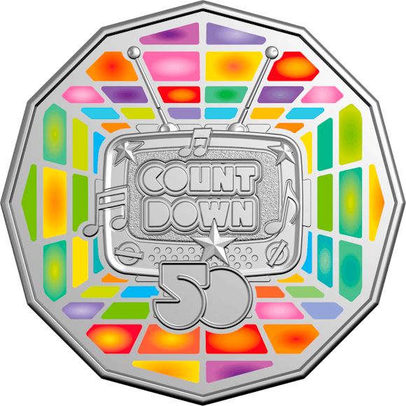 Hero image for 2024 50c Coloured Uncirculated Coin in Card - 50th Anniversary of Countdown