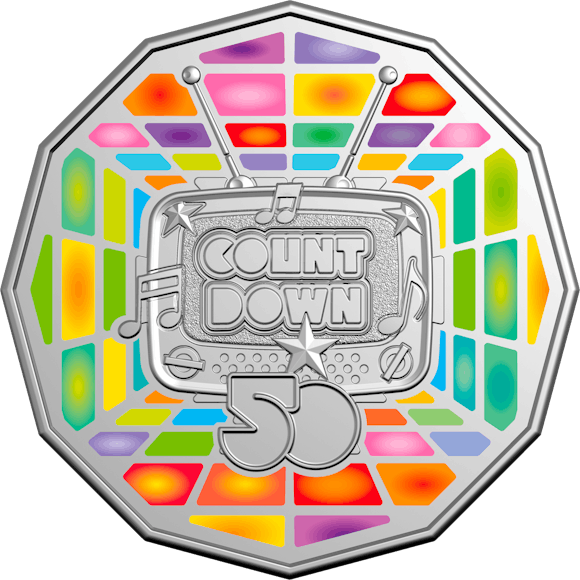 Hero image for 2024 50c Coloured Uncirculated Coin in Card - 50th Anniversary of Countdown