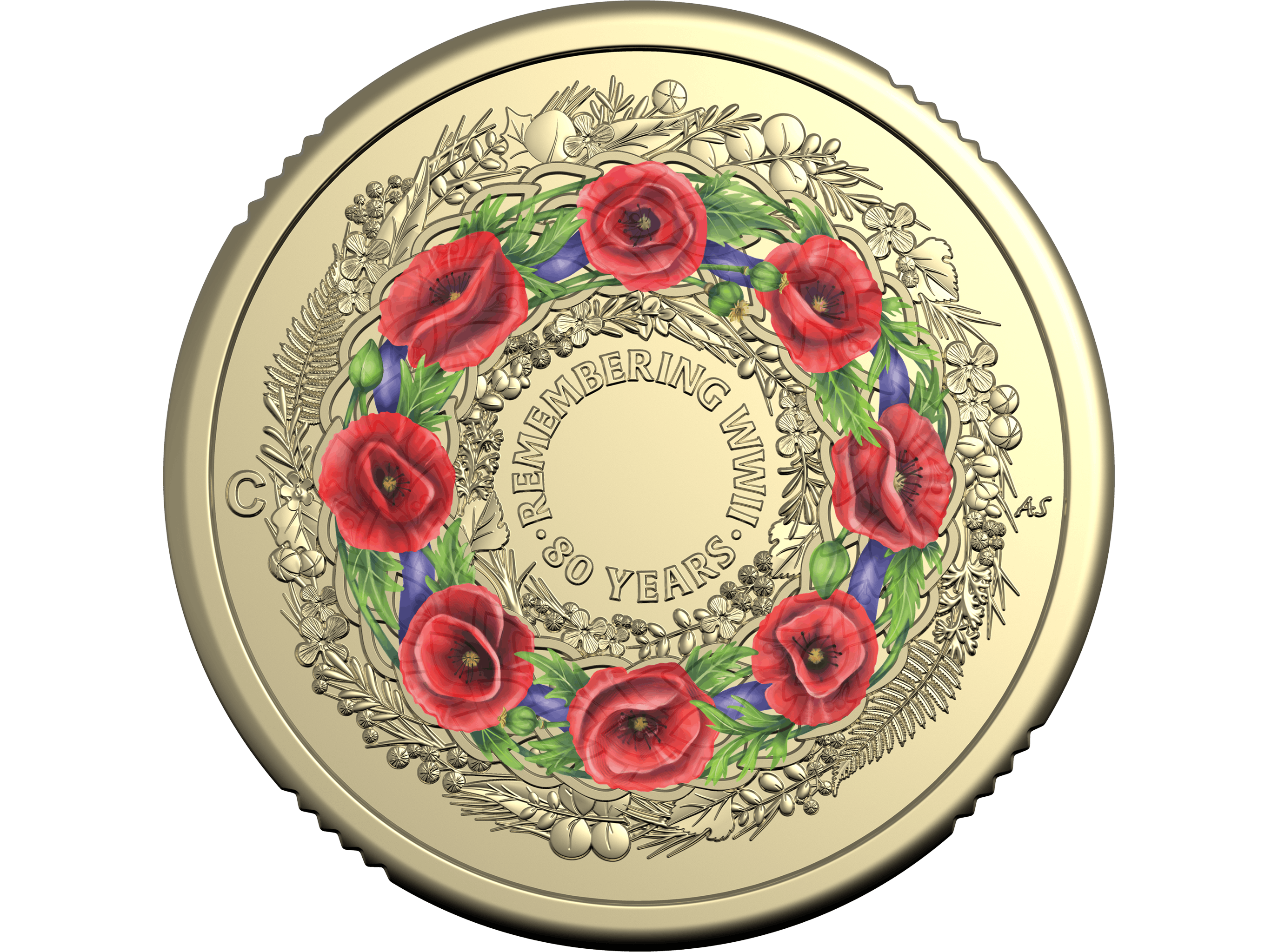 Image of 2025 ‘C’ Mintmark Coloured Uncirculated Coin in Card – 80 Years On: Remembering the Second World War