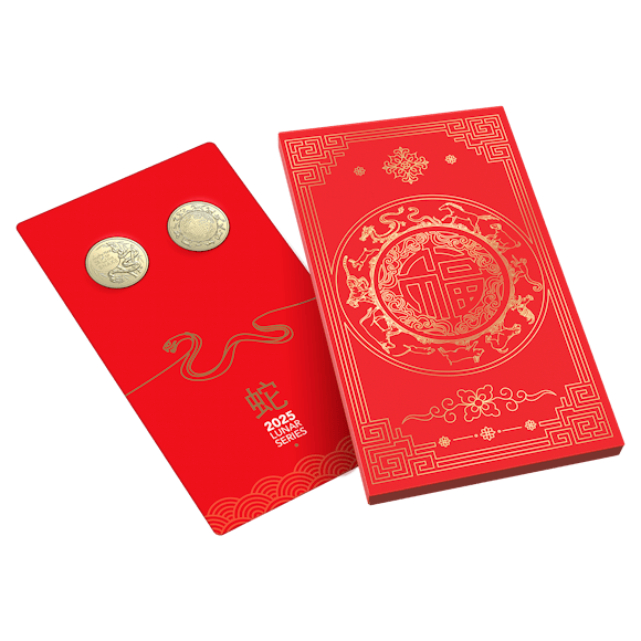 Hero image for 2025 $1 Uncirculated 2 Coin Set - Lunar Series - Year of the Snake