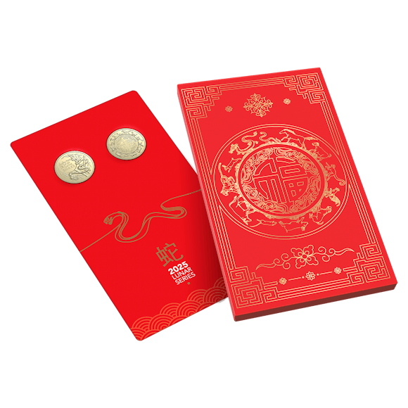 Hero image for 2025 $1 Uncirculated 2 Coin Set - Lunar Series - Year of the Snake