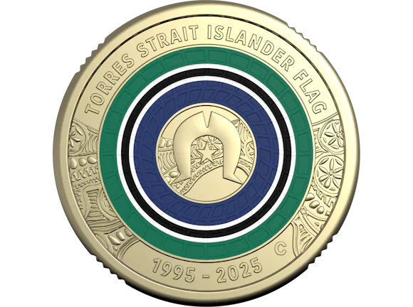 Hero image for 2025 $2 'C' Mintmark Coloured Uncirculated Coin - 30th Anniversary of the Torres Strait Islander Flag