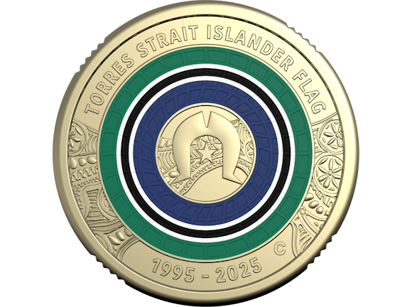 Hero image for 2025 $2 'C' Mintmark Coloured Uncirculated Coin - 30th Anniversary of the Torres Strait Islander Flag