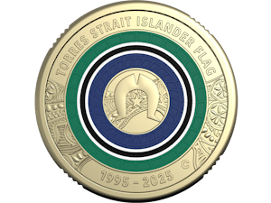 Image of 2025 $2 'C' Mintmark Coloured Uncirculated Coin - 30th Anniversary of the Torres Strait Islander Flag