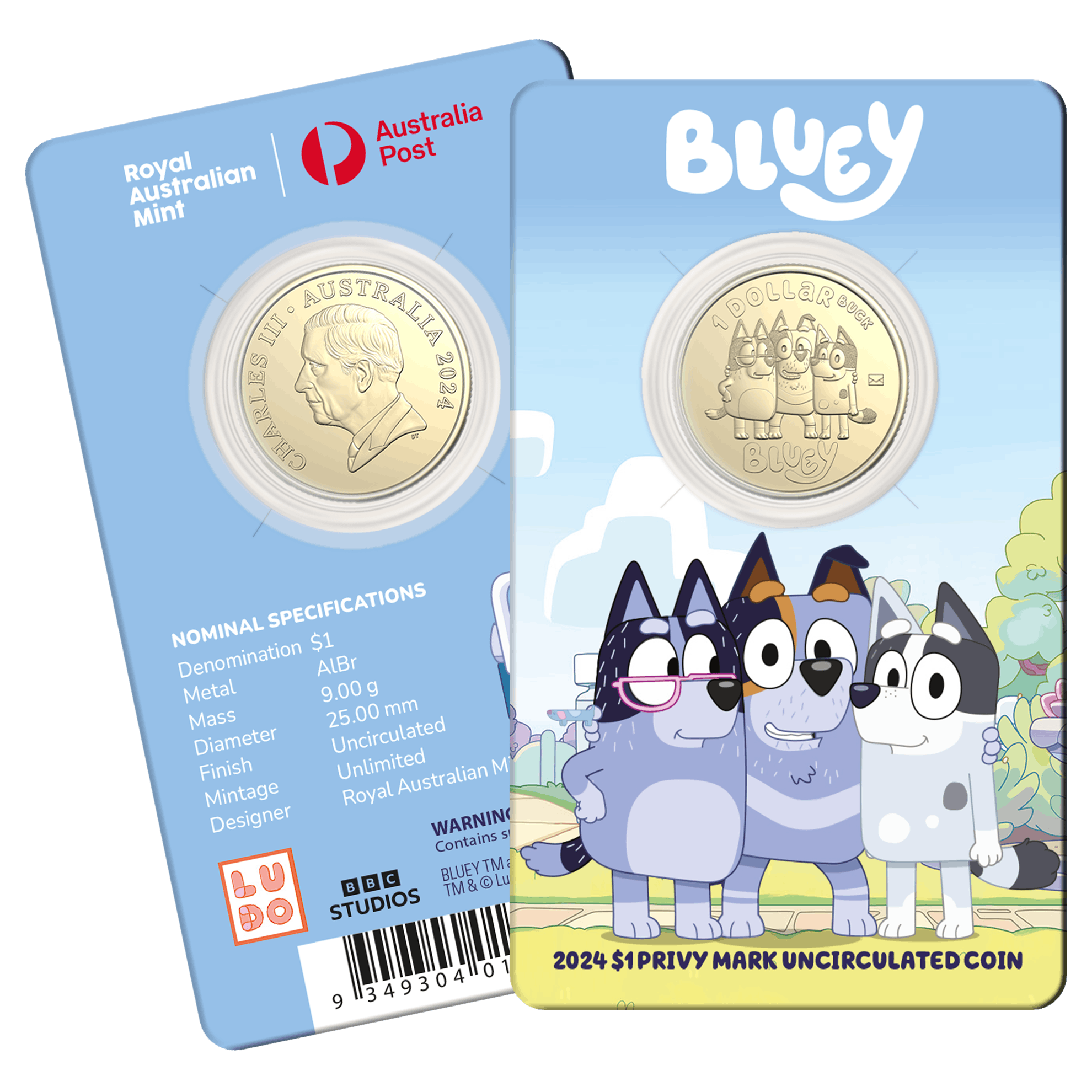 Image of 2024 $1 Privy Mark Uncirculated Coin – Uncle Stripes, Aunt Trixie & Nana