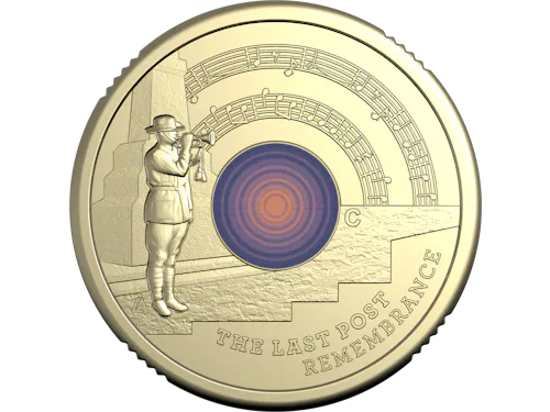 Image of 2026 $2 'C' Mintmark Coloured Uncirculated Coin - The Last Post