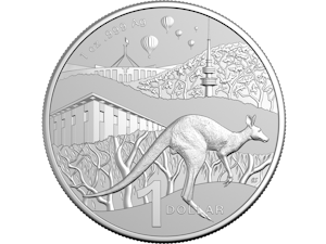 Image of 2025 $1 1 oz Fine Silver Frosted Uncirculated Coin - Kangaroo Series