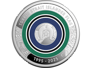 Image of 2025 $2 'C' Mintmark Coloured Fine Silver Proof Coin - 30th Anniversary of the Torres Strait Islander Flag