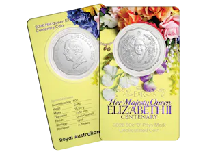 Image of 2026 50c ‘C’ Privy Mark Uncirculated Coin – HM Queen Elizabeth II Centenary of Birth