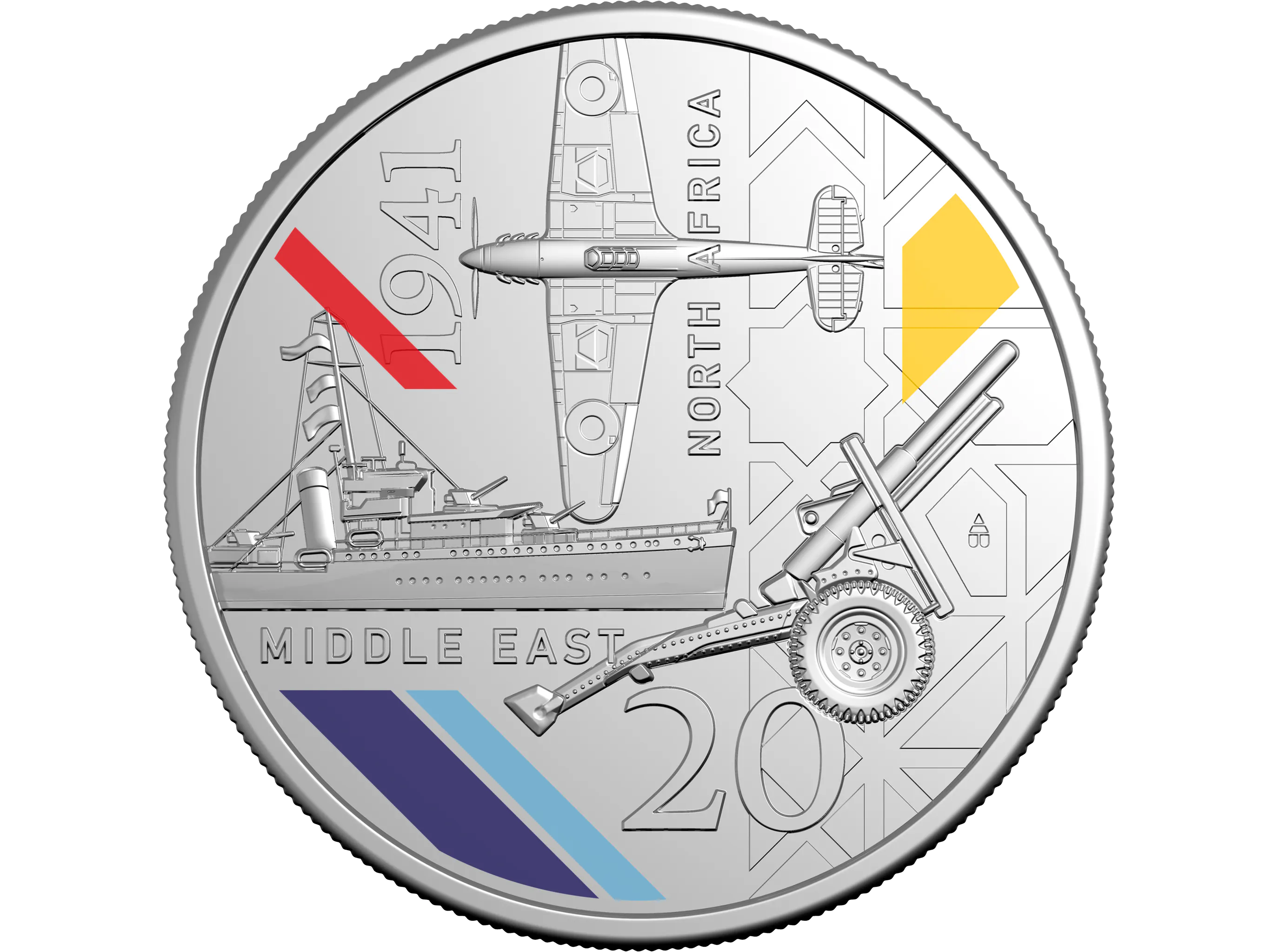 Image of 2026 20c Coloured Uncirculated Coin – 1941: Service Amid Strife – North Africa & Middle East