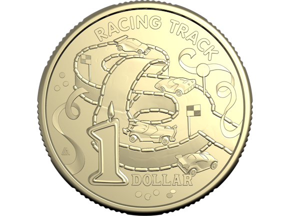 Hero image for 2025 $1 Uncirculated Coin Racing Track - Australian Woman’s Weekly Children’s Birthday Cake Book