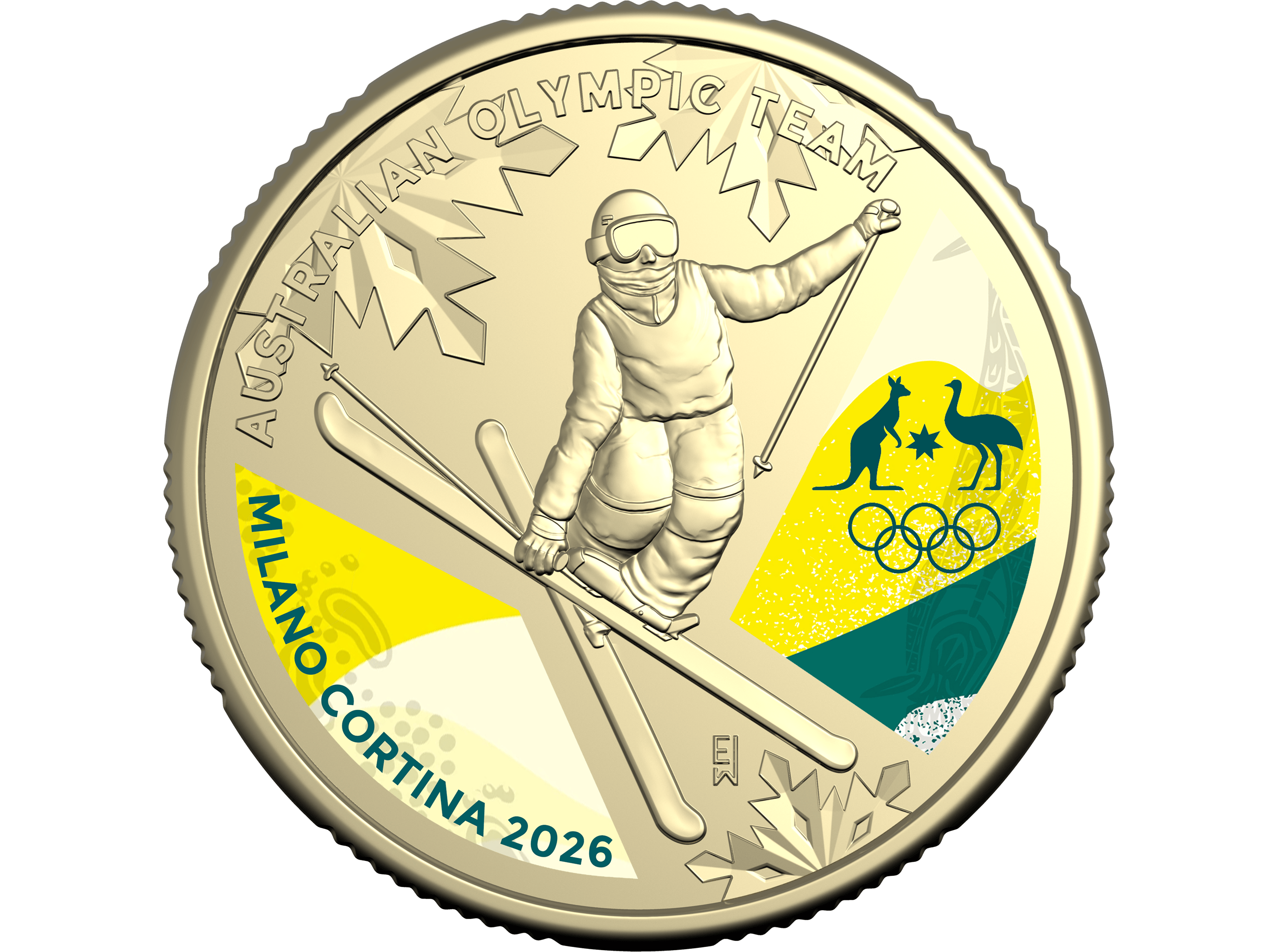 Image of 2026 $1 AlBr Coloured Uncirculated Coin – Winter Olympics