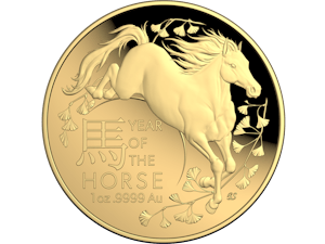 Image of 2026 $100 1 oz Gold Proof Domed Coin - Lunar Series - Year of the Horse