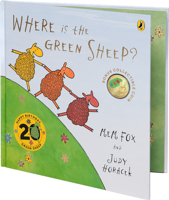 Hero image for 2024 20c Gold-Plated Coloured Uncirculated Coin – 20th Anniversary of Where is the Green Sheep – Special Deluxe Edition Book
