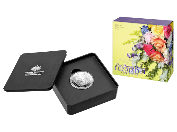 Hero image for 2026 $5 1 oz Silver Proof Coin - HM Queen Elizabeth II Centenary of Birth
