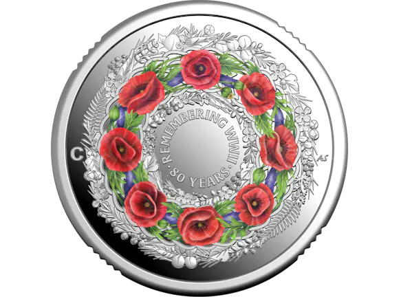 Hero image for 2025 $2 'C' Mintmark Coloured Fine Silver Proof Coin – 80 Years On: Remembering the Second World War