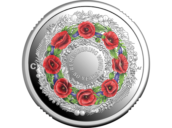 Hero image for 2025 $2 'C' Mintmark Coloured Fine Silver Proof Coin – 80 Years On: Remembering the Second World War