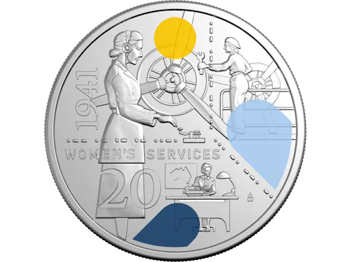 Image of 2026 20c Coloured Uncirculated Coin – 1941: Service Amid Strife – Women’s Services