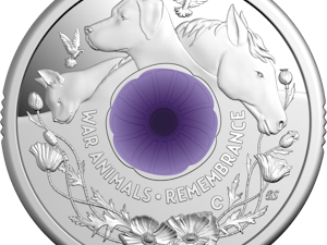 Image of 2024 $2 ‘C’ Mintmark Coloured Fine Silver Proof Coin – War Animals Remembrance