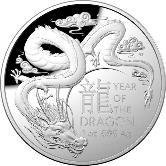 Hero image for Domed Fine Silver Proof Coin - Lunar Year of the Dragon