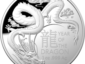 Image of Domed Fine Silver Proof Coin - Lunar Year of the Dragon