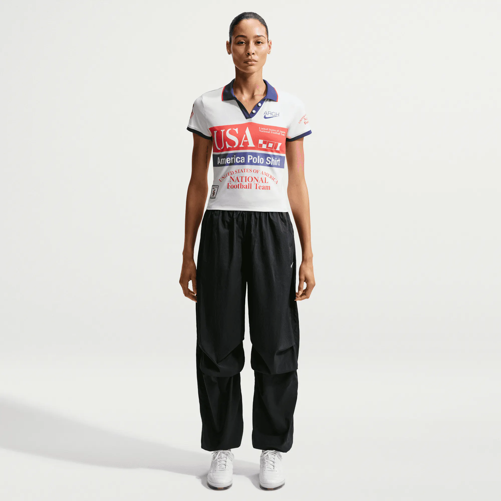 Image of Nike - Virgil Abloh Archive USA Polo Shirt - (White/Challenge Red)