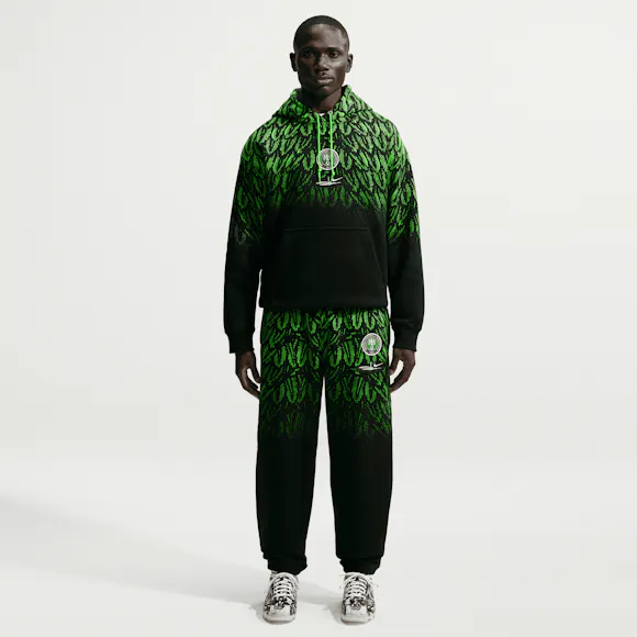 Hero image for Nike - Slawn Nigeria Fleece Pullover Hoodie - (Black/Poison Green)