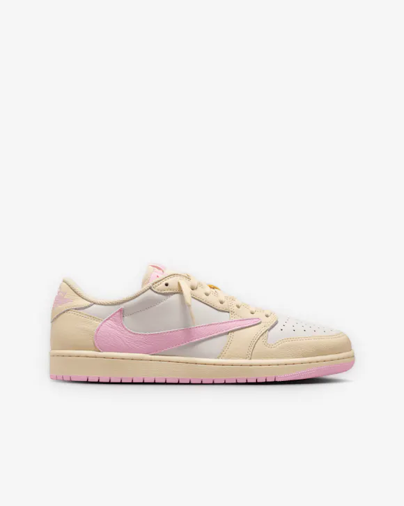 Hero image for Nike - Men's Travis Scott Air Jordan 1 Low OG - (Muslin/Shy Pink)