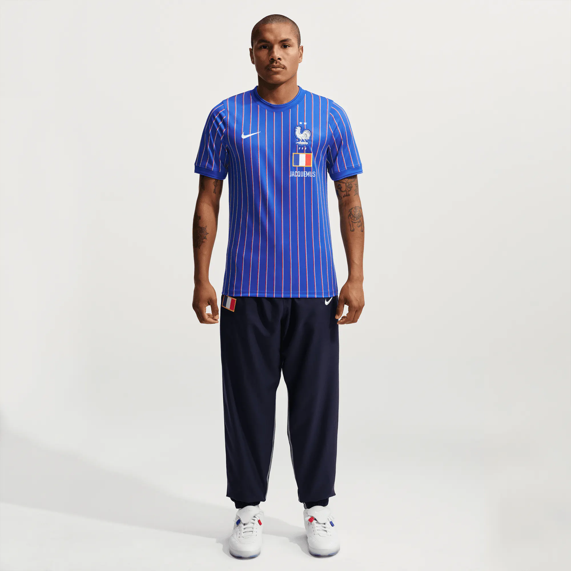 Image of Nike - Jacquemus France Academy Pro Short-Sleeve Football Top - (Game Royal/University Red)