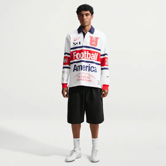 Hero image for Nike - Virgil Abloh Archive USA Long Sleeve Rugby Top - (White/Challenge Red)