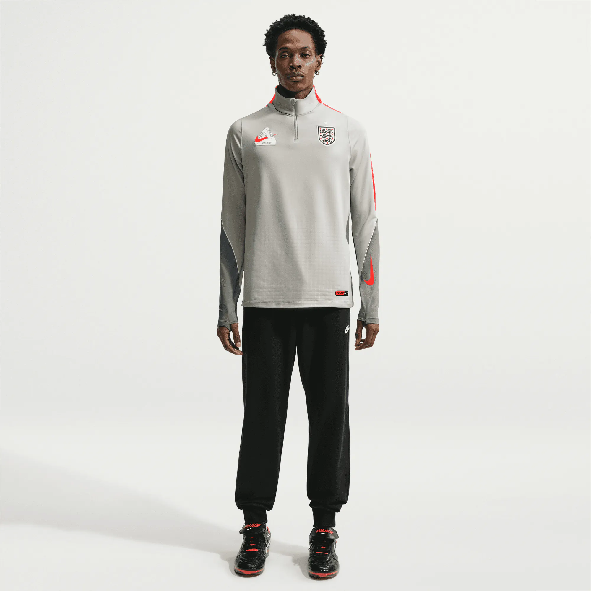 Image of Nike - Palace England Strike Drill Top - (Pewter Grey/Cool Grey)
